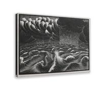 F I N U C B 42+ M.C. Escher Famous Poster Prints The Second Day of The Creation by Maurits Cornelis Escher Oil Painting Canvas Wall Art Deco Print Frame 24x36inch