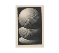 F I N U C B 42+ M.C. Escher Famous Poster Prints THREE SPHERES I by Maurits Cornelis Escher Oil Painting Canvas Wall Art Deco Print Unframe 12x18inch(30x45cm)