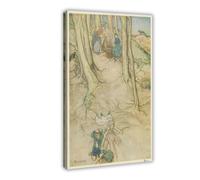 F I N U C B 43+ Arthur Rackham's Famous Illustrations Posters Jack And Jill by Arthur Rackham Prints Posters Canvas Deco Paintings Wall Art For Office Living Room