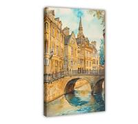 F I N U C B Bath Watercolor Poster Bath Travel Print England Wall Art Roman Baths Decor Georgian Architecture Cityscape Historic UK Scene Print Canvas Deco Prints