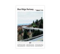 F I N U C B Blue Ridge Parkway USA Art Print - Scenic Mountain Drive Landscape Poster, Appalachian Overlook Wall Decor for Road Trip Lover & Office Unframe 24x36i