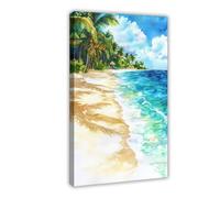 F I N U C B Cayman Islands Watercolor Poster Wall Art Cayman Islands Wall Hanging Home Décor Gift Art Lovers Canvas Deco Prints Frame 24x36inch
