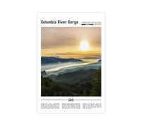 F I N U C B Columbia River Gorge USA Canvas Art - Pacific Northwest Waterfall & Canyon Landscape Print, Scenic Vista Wall Decor for Nature Lover Unframe 16x24inch