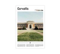 F I N U C B Corvallis Oregon USA Canvas Art - Willamette Valley & Oregon State University Poster, Pacific Northwest College Town Wall Decor Unframe 12x18inch
