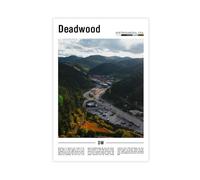 F I N U C B Deadwood South Dakota USA Canvas Print - Historic Gold Rush Town & Black Hills Landscape, Western Frontier Wall Art for Man Cave Unframe 12x18inch