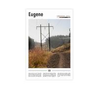 F I N U C B Eugene Oregon USA Canvas Art - Willamette Valley & University of Oregon Landscape, Pacific Northwest City Wall Decor for Office & Study Unframe 16x24i