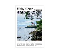 F I N U C B Friday Harbor Washington USA Canvas Art - San Juan Islands Ferry & Pacific Northwest Marina, Island Getaway Wall Decor for Nautical Home Unframe 12x18