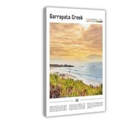 F I N U C B Garrapata Creek California USA Canvas Print - Big Sur Coastline & Redwood Forest Landscape, Pacific Coast Highway Wall Art for Living Room Frame 24x36