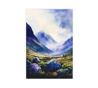 F I N U C B Glencoe Watercolor Poster Glencoe Travel Print Scottish Highlands Wall Art Scotland Decor Mountain Landscape Nature Scene Print Unframe 20x30inch
