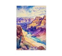 F I N U C B Grand Canyon Watercolor Poster Wall Art Grand Canyon Wall Hanging Home Décor Gift Art Lovers United States Canvas Deco Prints Unframe 16x24inch