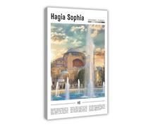 F I N U C B Hagia Sophia Istanbul Turkey Posters Art Prints Nature Wall Art And Mountain Print Travel for Hikers Campers Living Room Decor Frame 20x30inch(50x75cm