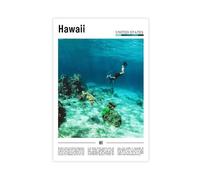 F I N U C B Hawaii USA Sea Turtle Canvas Prints - Underwater Diving Wall Art, Marine Life Landscapes Poster for Ocean Theme Decorations 20x30inch(50x75cm)