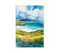 F I N U C B Isle of Harris And Lewis Watercolor Poster Wall Art Isle of Harris And Lewis Wall Hanging Home Décor Gift Art Lover Canvas Deco Prints Unframe 24x36in