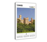 F I N U C B Lewes Delaware USA Canvas Prints - Chesapeake Bay Lighthouse Wall Art, Coastal Town Landscapes Poster for Nautical Home Decorations 12x18inch(30x45cm)