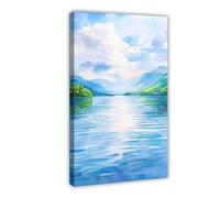 F I N U C B Loch Lomond Watercolor Poster Wall Art Loch Lomond Wall Hanging Home Décor Gift Art Lovers Scotland Lover Gift Scotland Canvas Deco Prints Frame 16x24