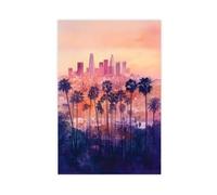 F I N U C B Los Angeles Watercolor Poster Los Angeles California Travel Print Wall Art Home Decor Gift Art Lovers Cityscape Unframe 16x24inch