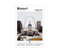 F I N U C B Missouri USA Heartland Canvas Prints - Ozark Mountain Valley Wall Art, Show-Me State Landscapes Poster for Farmhouse Decorations 16x24inch(40x60cm)