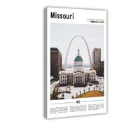 F I N U C B Missouri USA Heartland Canvas Prints - Ozark Mountain Valley Wall Art, Show-Me State Landscapes Poster for Farmhouse Decorations 24x36inch(60x90cm)