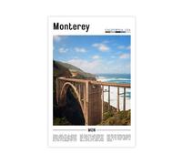 F I N U C B Monterey California USA Canvas Prints - Pacific Coastline Cannery Row Wall Art, California Coast Landscapes Poster for Ocean View Decorations 20x30inc