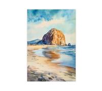 F I N U C B Morro Bay Watercolor Poster Morro Bay California Travel Print Wall Art Home Decor Gift Art Lovers Coastal Canvas Deco Prints Unframe 12x18inch