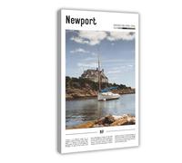 F I N U C B Newport Rhode Island USA Canvas Prints - Gilded Age Mansions Wall Art, Ocean Drive Landscapes Poster for Luxury Home Decorations 20x30inch(50x75cm)