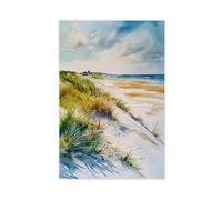 F I N U C B Northumberland Coast Watercolor Poster Northumberland Travel Print England Art Coastal Decor Canvas Deco Prints Unframe 20x30inch