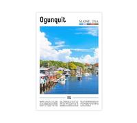 F I N U C B Ogunquit Maine USA Canvas Prints - Rocky Coastline Beach Wall Art, New England Art Colony Landscapes Poster for Coastal Home Decorations 24x36inch(60x