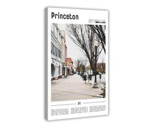 F I N U C B Princeton New Jersey USA Canvas Prints - Ivy League University Campus Wall Art, Colonial Architecture Landscapes Poster for Academic Decorations 12x18