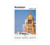 F I N U C B Rochester Minnesota USA Canvas Prints - Medical Destination City Wall Art, Mayo Clinic Landscapes Poster for Healthcare Office Decorations 24x36inch(6