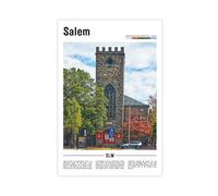 F I N U C B Salem Massachusetts USA Canvas Prints - Historic Witch Trial City Wall Art, New England Harbor Landscapes Poster for Historic Home Decorations 24x36in
