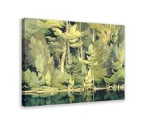 F I N U C B Shore Pattern - A.J. Casson Canadian Landscape Print - Group of Seven Coastal Art Posters Prints Canvas Deco Paintings Wall Art Frame 16" L X 24" W