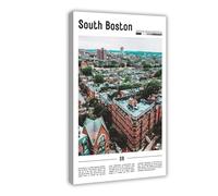F I N U C B South Boston Massachusetts USA Canvas Prints - Harbor District Cityscape Wall Art, Boston Neighborhood Landscapes Poster for Urban Home Decorations 20
