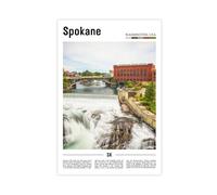 F I N U C B Spokane Washington USA Canvas Prints - Lilac City Riverfront Wall Art, Eastern Washington Landscapes Poster for Pacific Northwest Decorations 20x30inc