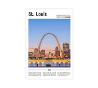 F I N U C B St. Louis Missouri USA Canvas Prints - Gateway Arch Riverfront Wall Art, Mississippi River Landscapes Poster for Missouri Home Decorations 20x30inch(5