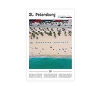 F I N U C B St. Petersburg Florida USA Canvas Prints - Gulf Coast Sunshine City Wall Art, Tampa Bay Landscapes Poster for Florida Home Decorations 12x18inch(30x45