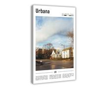 F I N U C B Urbana Illinois USA Canvas Prints - University of Illinois Campus Wall Art, Midwest College Town Landscapes Poster for Academic Home Decorations 16x24