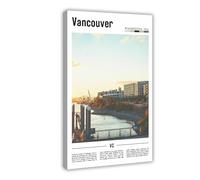 F I N U C B Vancouver Washington USA Canvas Prints - Columbia River Cityscape Wall Art, Pacific Northwest Landscapes Poster for Washington Home Decorations 12x18i