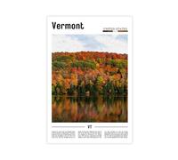 F I N U C B Vermont USA Green Mountain Canvas Prints - New England Rural Landscape Wall Art, Maple Syrup State Landscapes Poster for Country Home Decorations 12x1