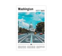 F I N U C B Washington USA Evergreen Canvas Prints - Pacific Northwest Diversity Wall Art, Cascade to Coast Landscapes Poster for Washington Home Decorations 12x1