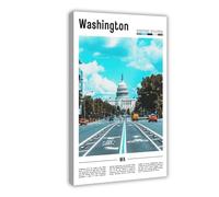 F I N U C B Washington USA Pacific Northwest Canvas Prints - Diverse State Geography Wall Art, Evergreen State Landscapes Poster for Washington Home Decorations 2