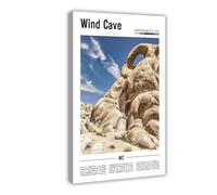 F I N U C B Wind Cave South Dakota USA Canvas Prints - Black Hills National Park Wall Art, Bison Prairie Landscapes Poster for South Dakota Home Decorations 24x36