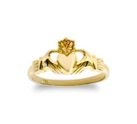 Jewelco London Men's Solid 9ct Gold Claddagh (Chladaigh) Baby Ring | Size: F Jewelco London Gold F
