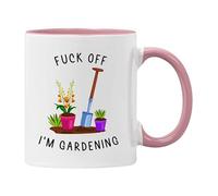 F**k Off I'm Gardening Mug, Novelty Mug for Gardener, Funny Gift (Pink)