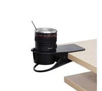 F-KING Drinking Cup Holder Clip,Desk Cup Holder,Table Edge Clamp Cup Holder,Place Water Glass, Coffee Mug, Beverage, Cell Phone.Best Office Accessories.(Black)