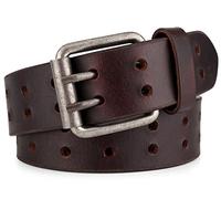 F&L CLASSIC Leather Work Belt, Heavy Duty Double Prong full grain Leather Belts for Men 1 1/2", Mens Casual Belts for Jeans, Brown, 34
