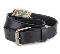 F&L CLASSIC Men’s Money Full Grain leather Belt, Hidden zipper Pocket, USA, Classic Black, 34