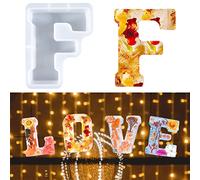 F Large Letter Mould 7-in Set - A-Z Big Alphabet Resin Mould for Making Cake Candles, DIY Crystal Word Sign Moulds for Party & Home Decor