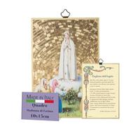 F.LLI BONELLA FRATELLI BONELLA - Picture Our Lady of Fatima and Dedicated Prayer in Italian - Picture in MDF Poplar Wood - Picture Madonna Bedroom 8 mm x 10 cm x 15 cm Made in Italy