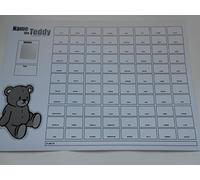 F&M NAME THE TEDDY SCRATCH CARDS SET OF 5 (B&W) - GREAT FUNDRAISER= 88 SPACES