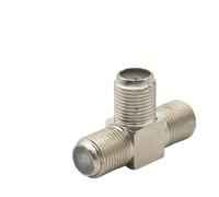 F Male To 2 Female Connector T Type 3 Way RF Adapter To TV IEC 4 Splitter For Coaxial Antenna Cable(Type2,1PCS)